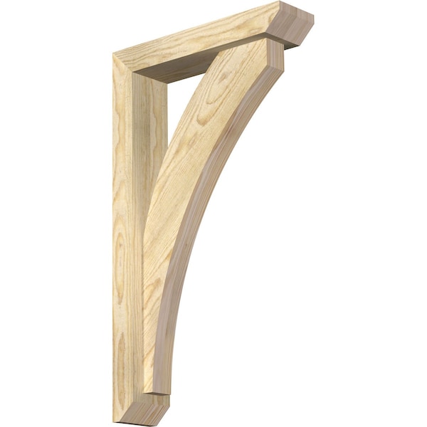 Ekena Millwork Thorton Slat Rough Sawn Bracket w/ Offset Brace, Douglas Fir, 4"W x 16"D x 28"H BKT0402X16X28THR06RDF - main